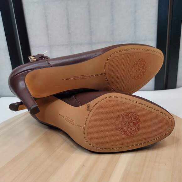 Vince Camuto Chrissa Brown Supple Leather Heeled Ankle Boots Women US 10M - Picture 11 of 16